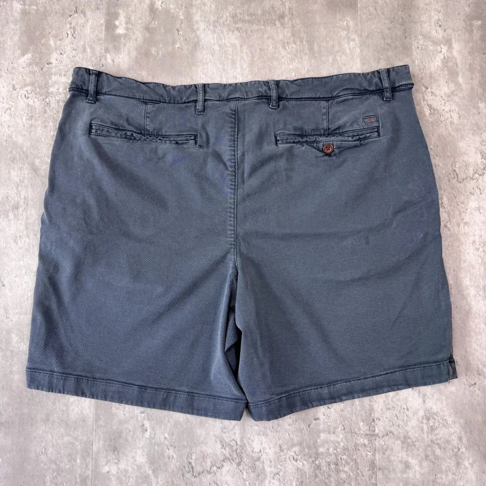 Faherty Coastline Chino Shorts Mens 40 Blue 8in Tailored Fit Stretch Twill